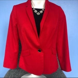 The Limited Small Red Waffle Weave Blazer